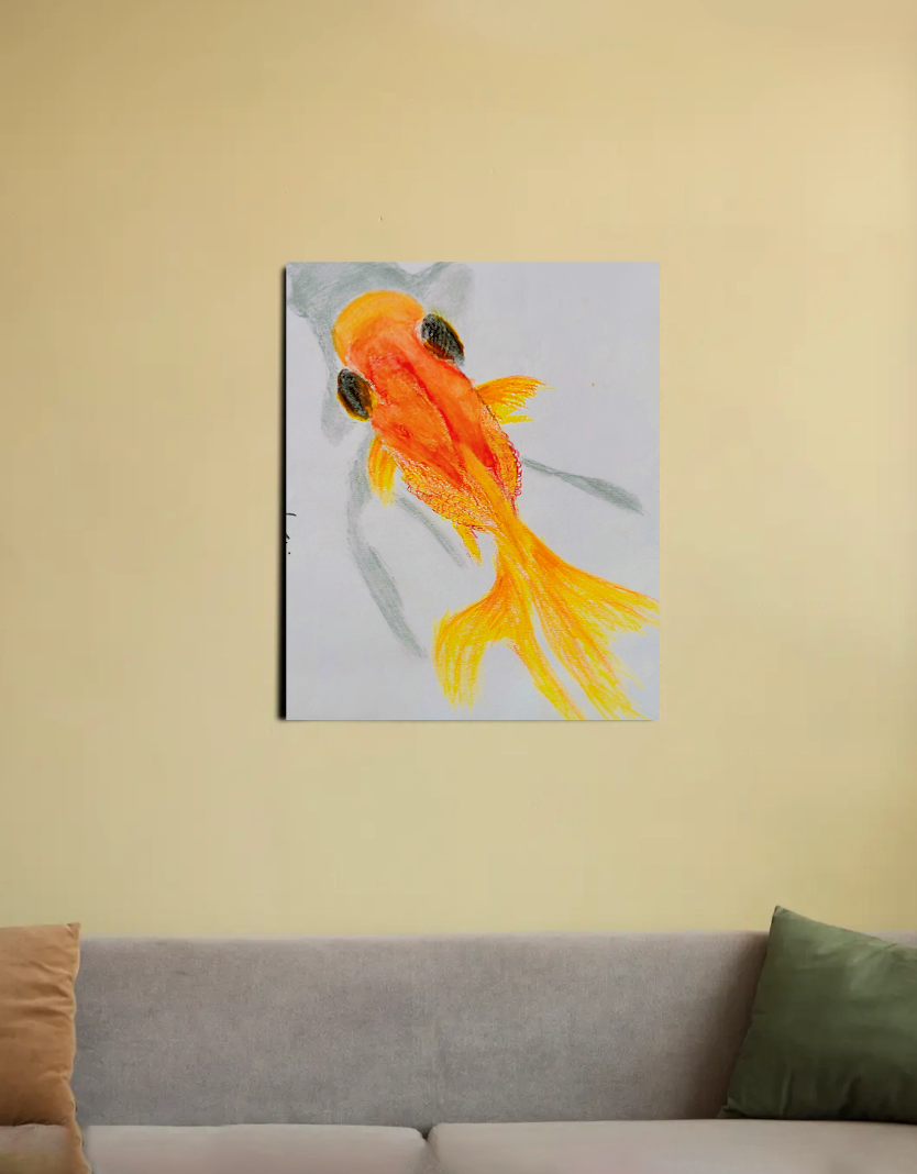 Goldfish 16"x20" Canvas Poster by @onehourarts