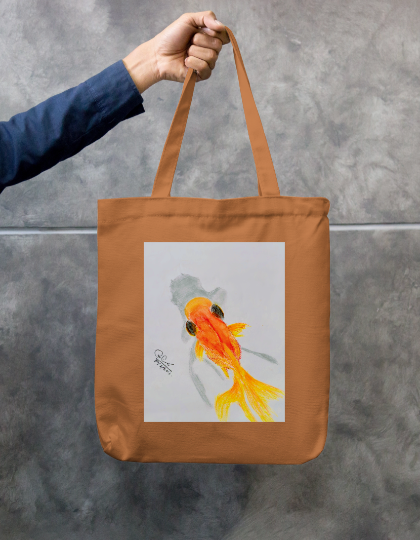 Goldfish Zipper Tote Bag by @onehourarts