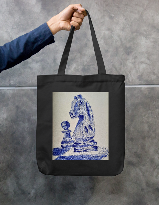 knight vs Pawn Zipper Tote Bag by @onehourarts