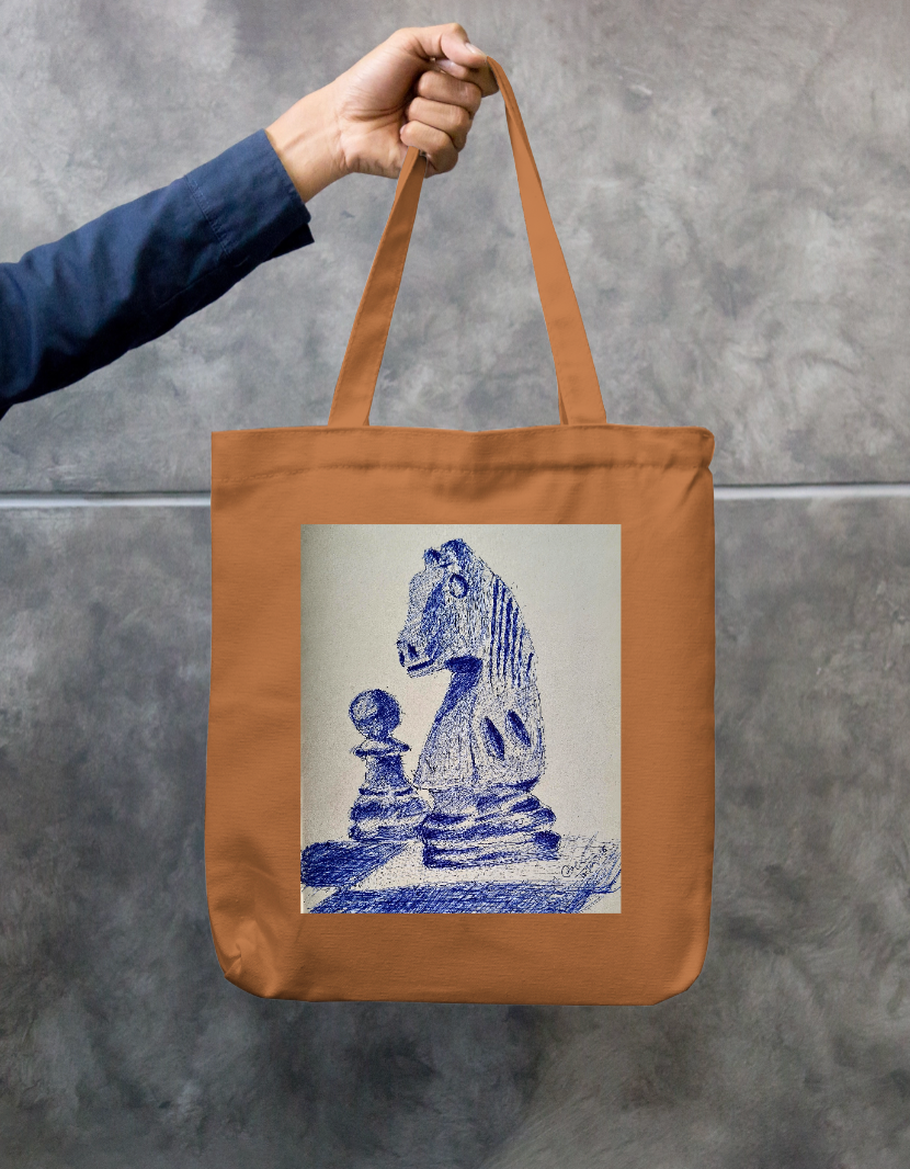 knight vs Pawn Zipper Tote Bag by @onehourarts
