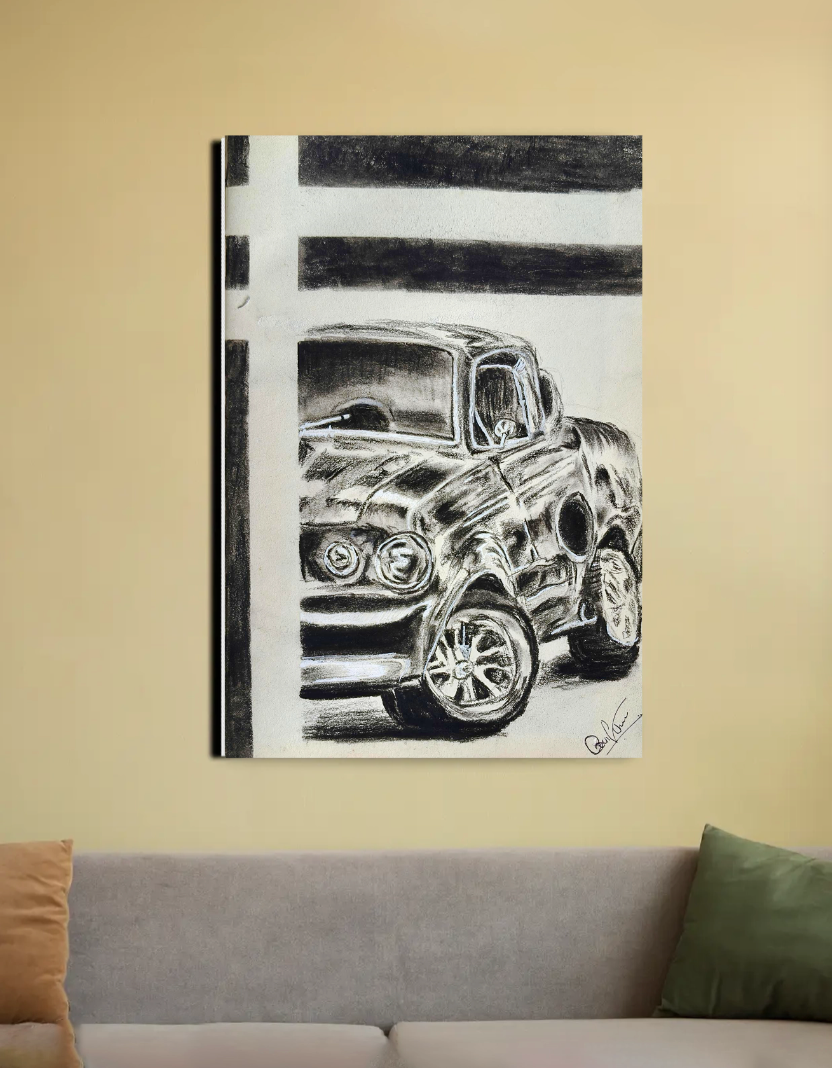 Charcoal art 20"x30" Canvas Poster by @onehourarts