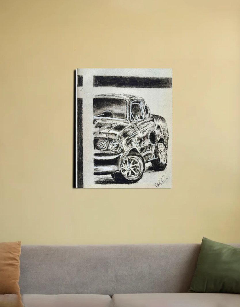 CHARCOAL ART 16"x20" Canvas Poster by @onehourarts
