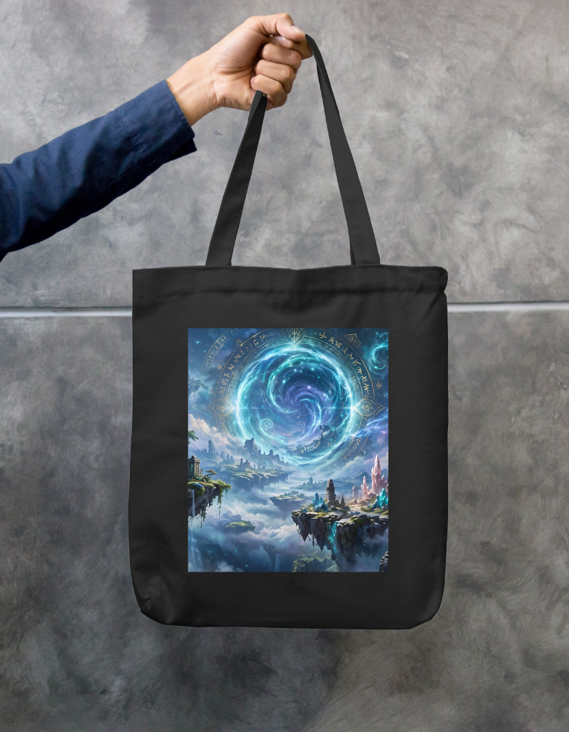Hanging Island Tote Bag Zipper Tote Bag by @rd_digital_store