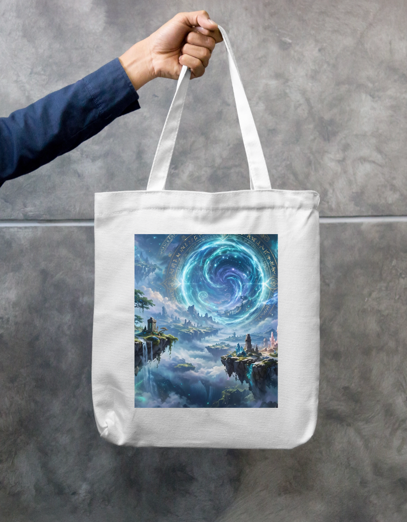 Hanging Island Tote Bag Zipper Tote Bag by @rd_digital_store