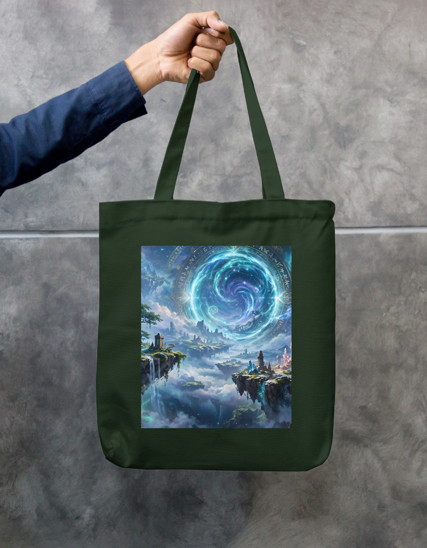 Hanging Island Tote Bag Zipper Tote Bag by @rd_digital_store