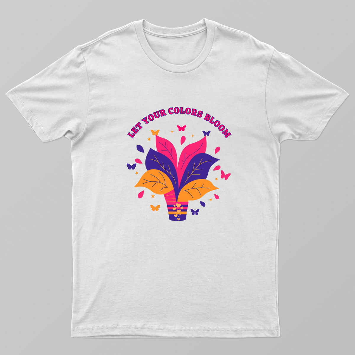 Let Your Colors Bloom | Colorful Floral Inspirational Design Unisex T-shirt by GV Creations