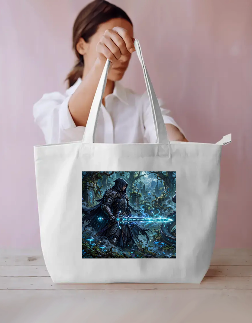 Hooded Warrior Tote Bag Everyday Large Tote Bag by @rd_digital_store