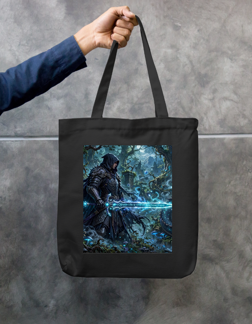 Hooded Warrior Tote Bag Zipper Tote Bag by @rd_digital_store