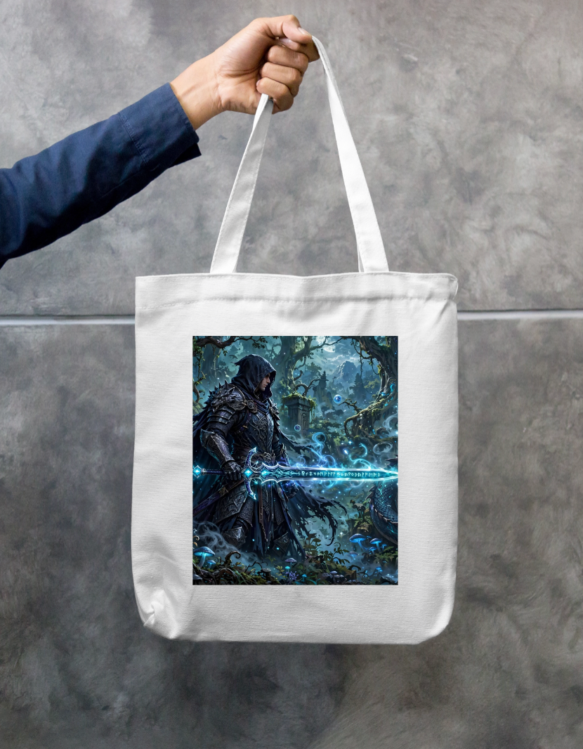 Hooded Warrior Tote Bag Zipper Tote Bag by @rd_digital_store