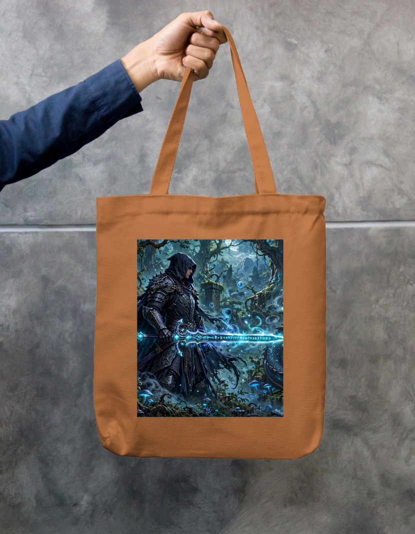 Hooded Warrior Tote Bag Zipper Tote Bag by @rd_digital_store