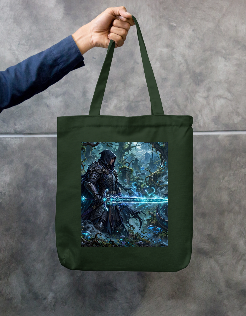 Hooded Warrior Tote Bag Zipper Tote Bag by @rd_digital_store