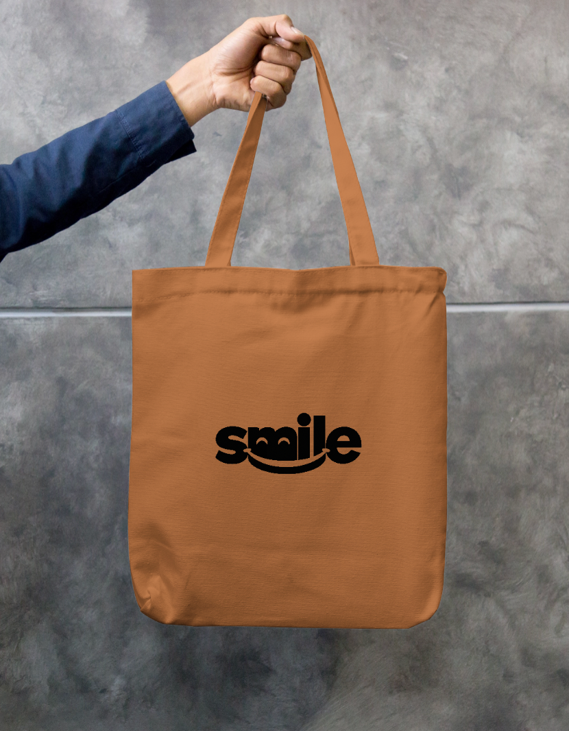 Smile Zipper Tote Bag by JM arts