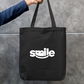 Smile Zipper Tote Bag by JM arts