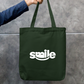 Smile Zipper Tote Bag by JM arts