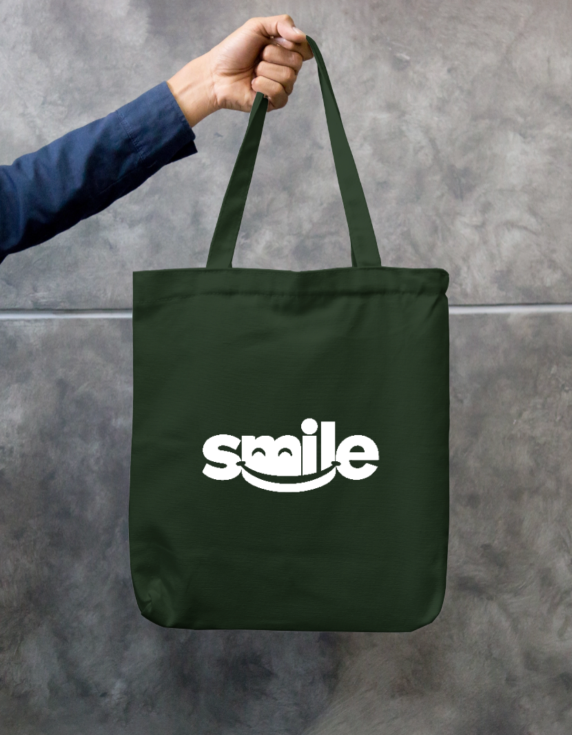 Smile Zipper Tote Bag by JM arts