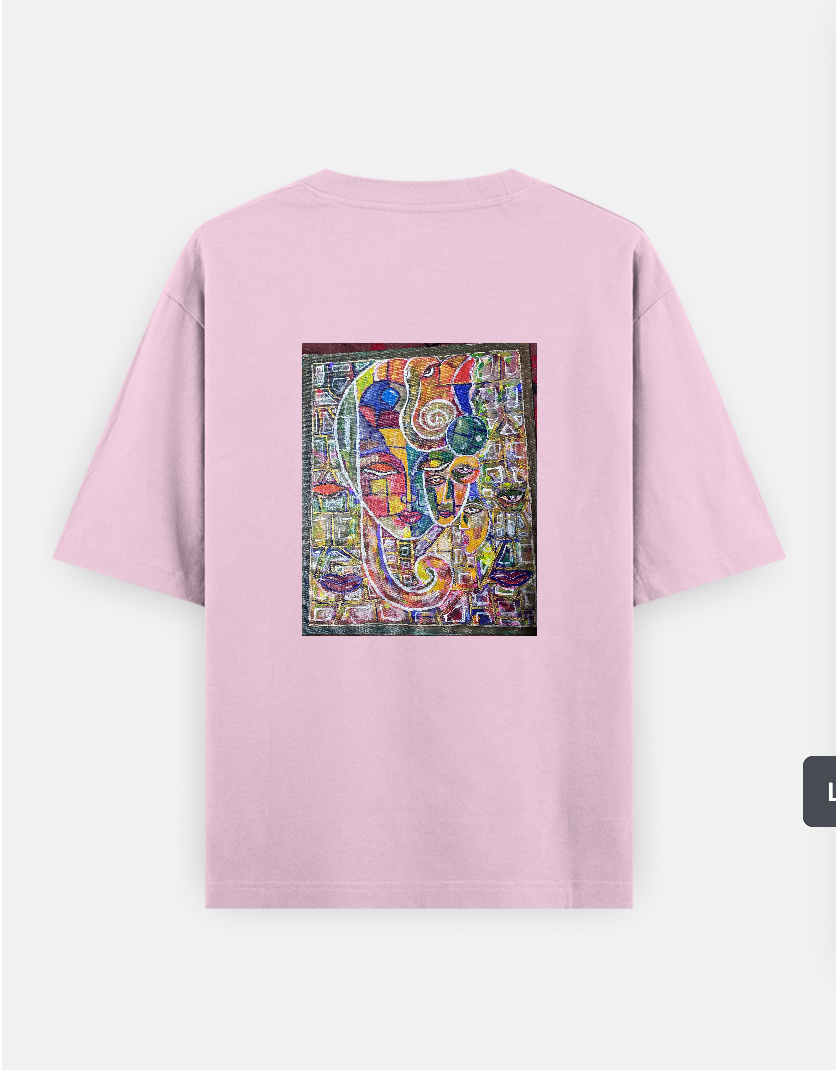Faces of unity Oversized T-shirt (Back print) by MAHALAKSHMI SRIKANTH