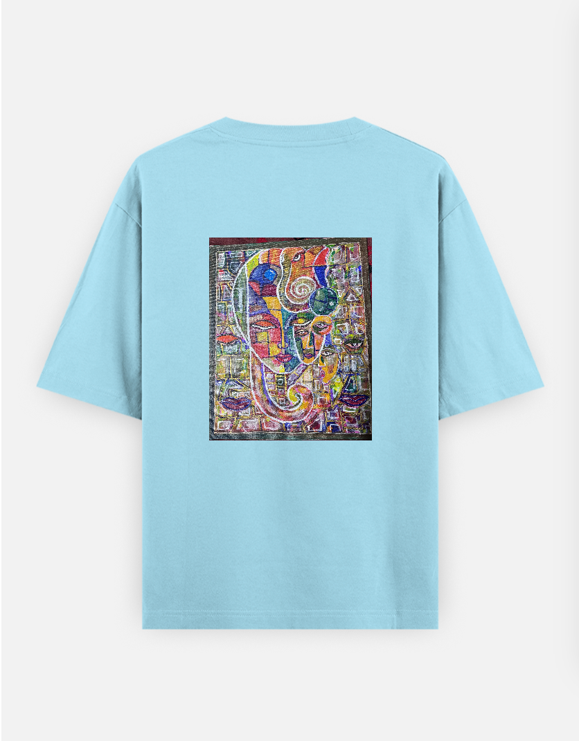Faces of unity Oversized T-shirt (Back print) by MAHALAKSHMI SRIKANTH