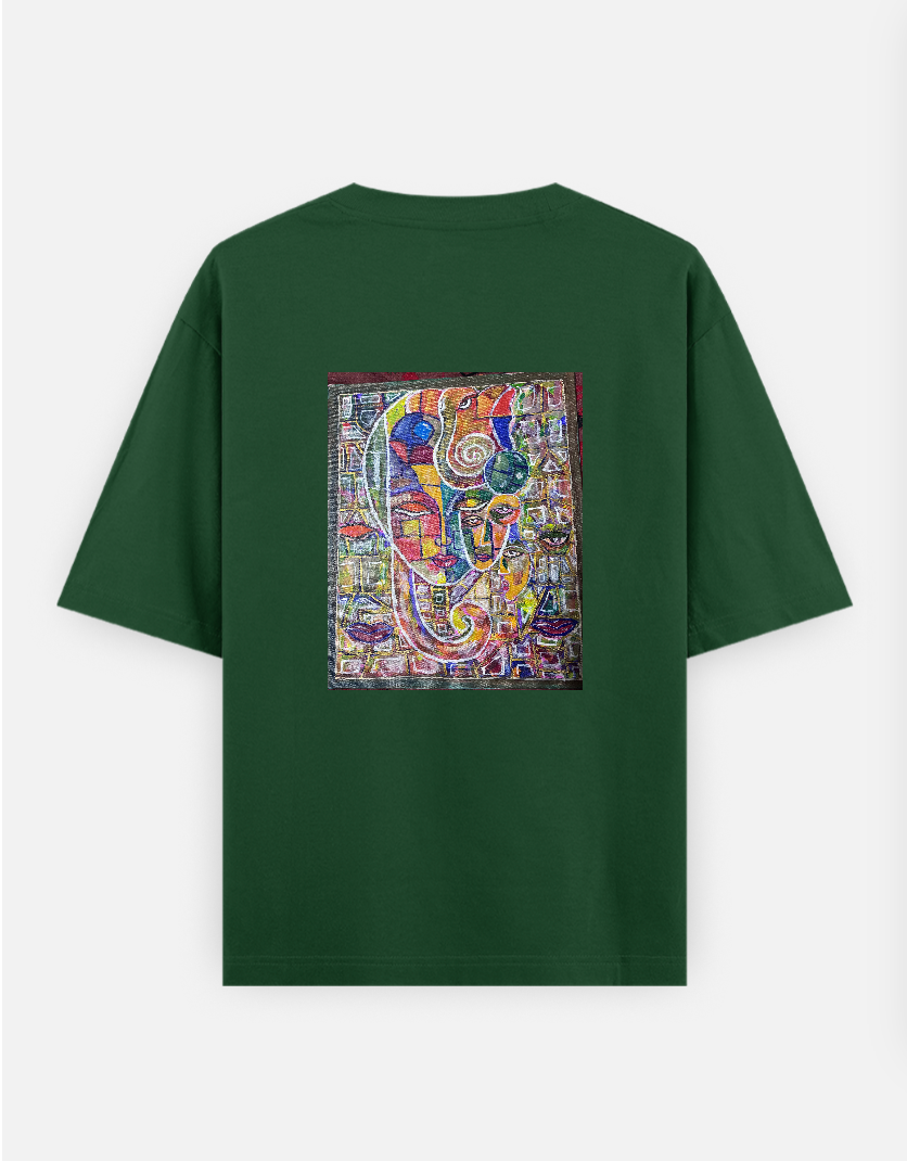 Faces of unity Oversized T-shirt (Back print) by MAHALAKSHMI SRIKANTH