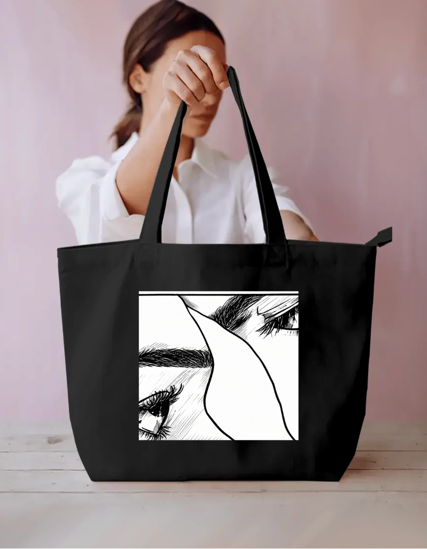 Minimalist Sketch Everyday Large Tote Bag by @manasaxarts