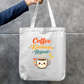 Coffee Kindness Repeat Cute Retro Coffee Lover Canvas Tote Bag Zipper Tote Bag by SeJaa_Studio