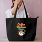 Coffee Kindness Repeat Cute Retro Coffee Lover Canvas Tote Bag Everyday Large Tote Bag by SeJaa_Studio