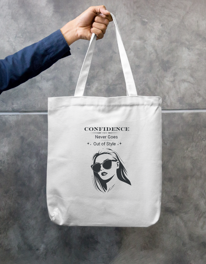 Confidence Never Goes Out of Style | Fashion Quote T-Shirt Zipper Tote Bag by GV Creations