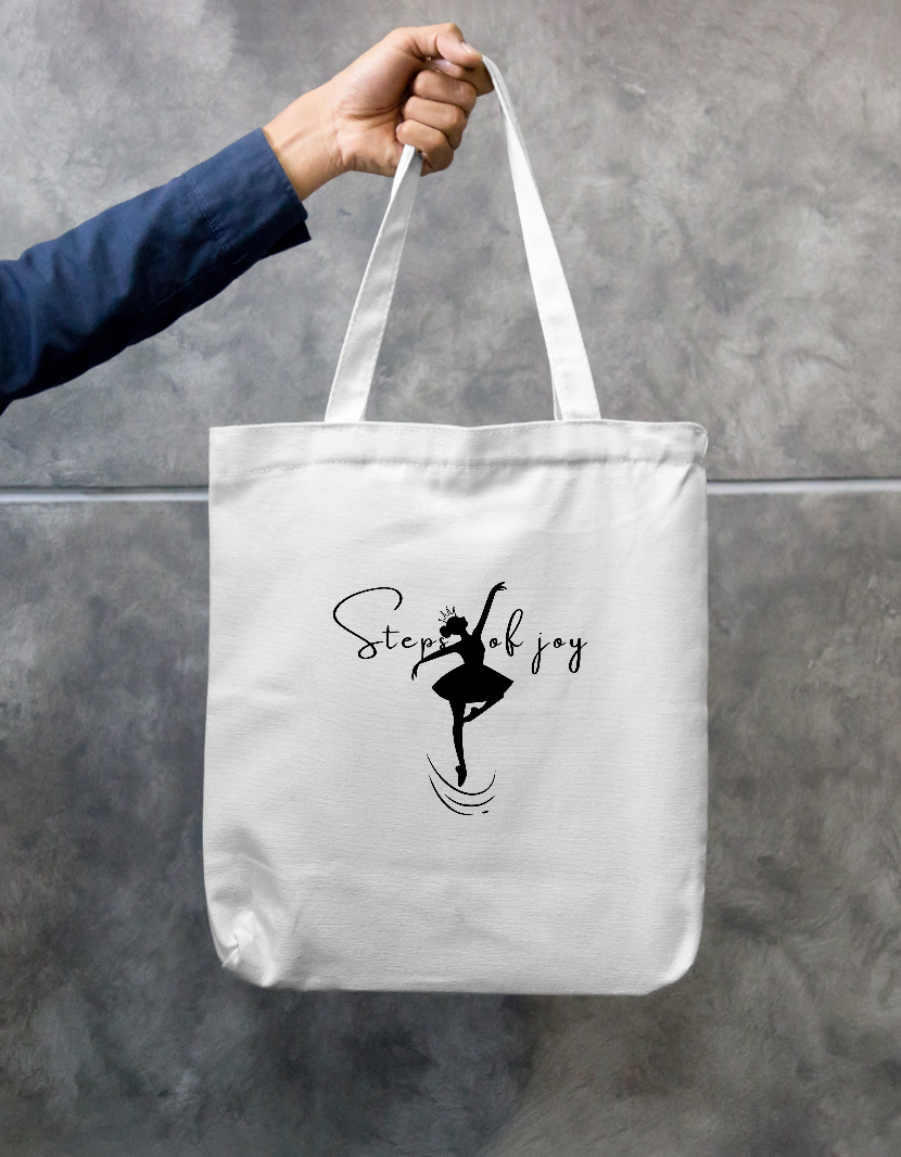 Steps of Joy – Ballerina Princess Dance Silhouette Zipper Tote Bag by GV Creations