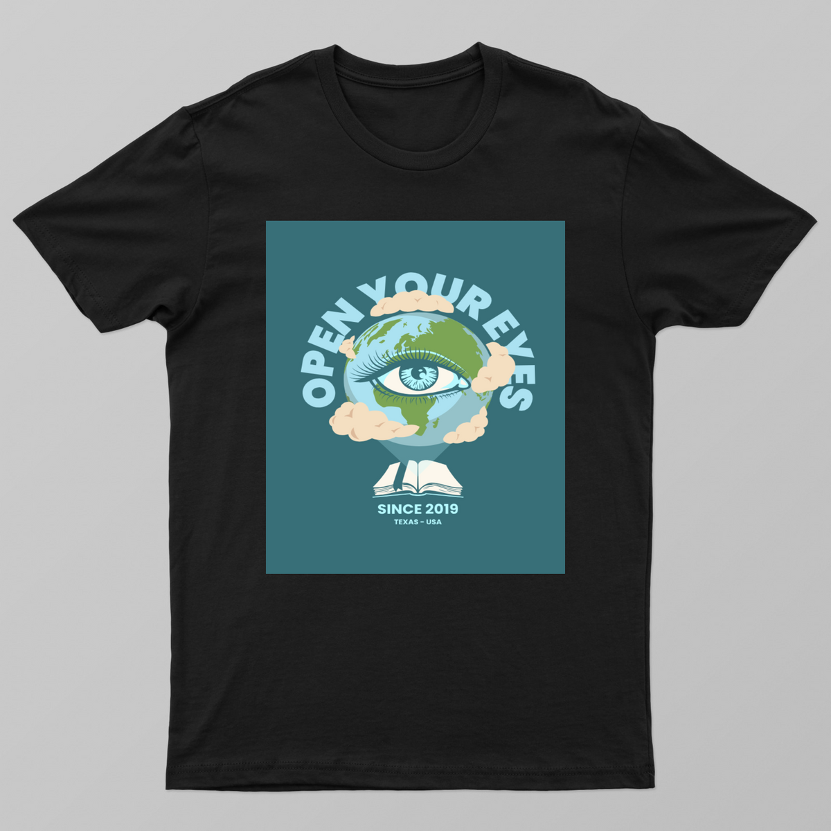 Open Your Eyes Earth Eye & Book Graphic T-Shirt Unisex T-shirt by Ruhi Ansari
