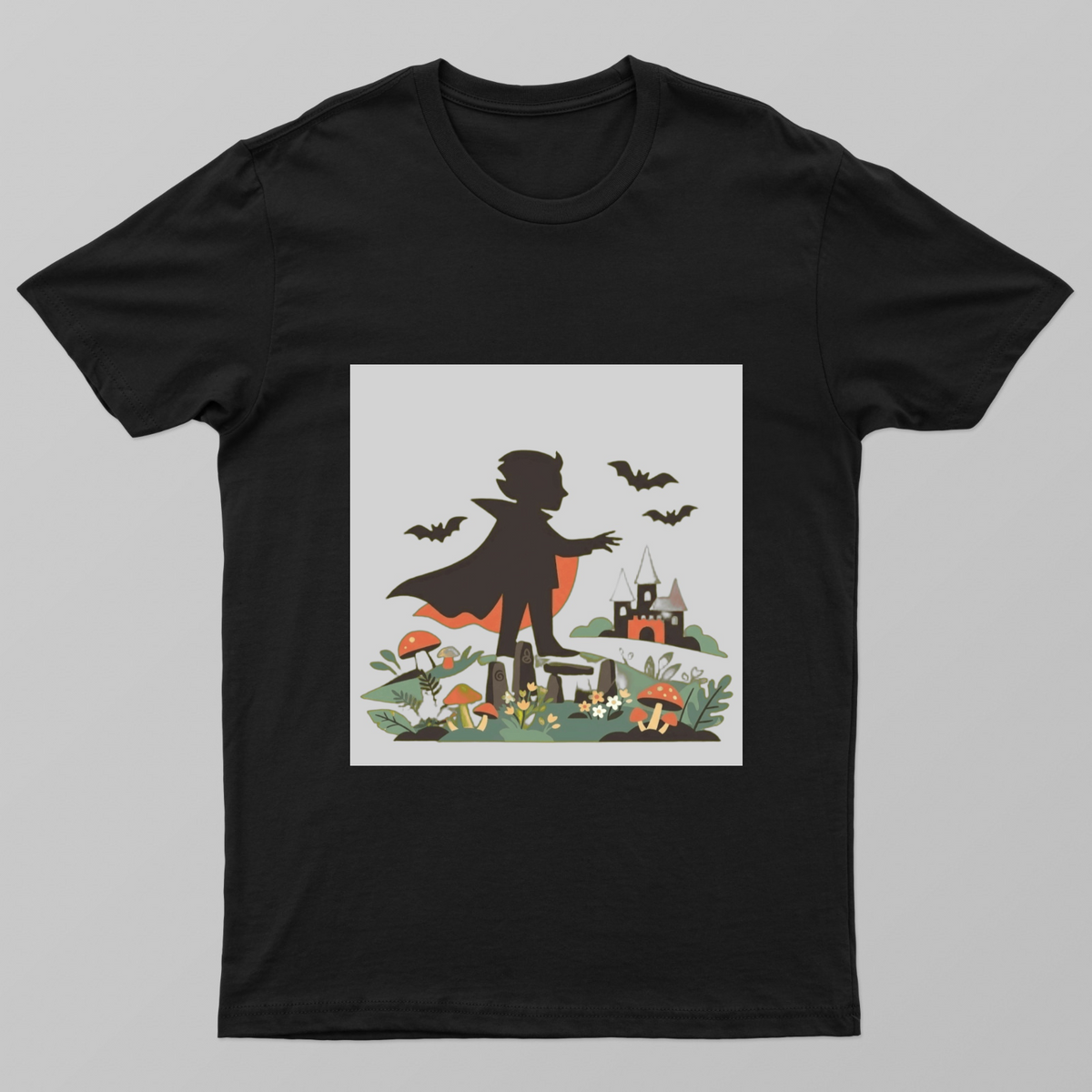 Whimsical Vampire Castle Silhouette Halloween Graphic T-Shirt Unisex T-shirt by Ruhi Ansari