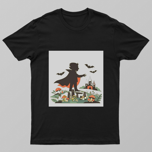 Whimsical Vampire Castle Silhouette Halloween Graphic T-Shirt Unisex T-shirt by Ruhi Ansari