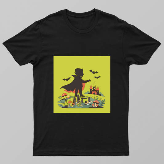 Whimsical Vampire Castle Silhouette Halloween Graphic T-Shirt Unisex T-shirt by Ruhi Ansari