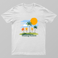 Retro Tropical Sunset Palm Trees Chasing Sunsets Tee Unisex T-shirt by SeJaa_Studio