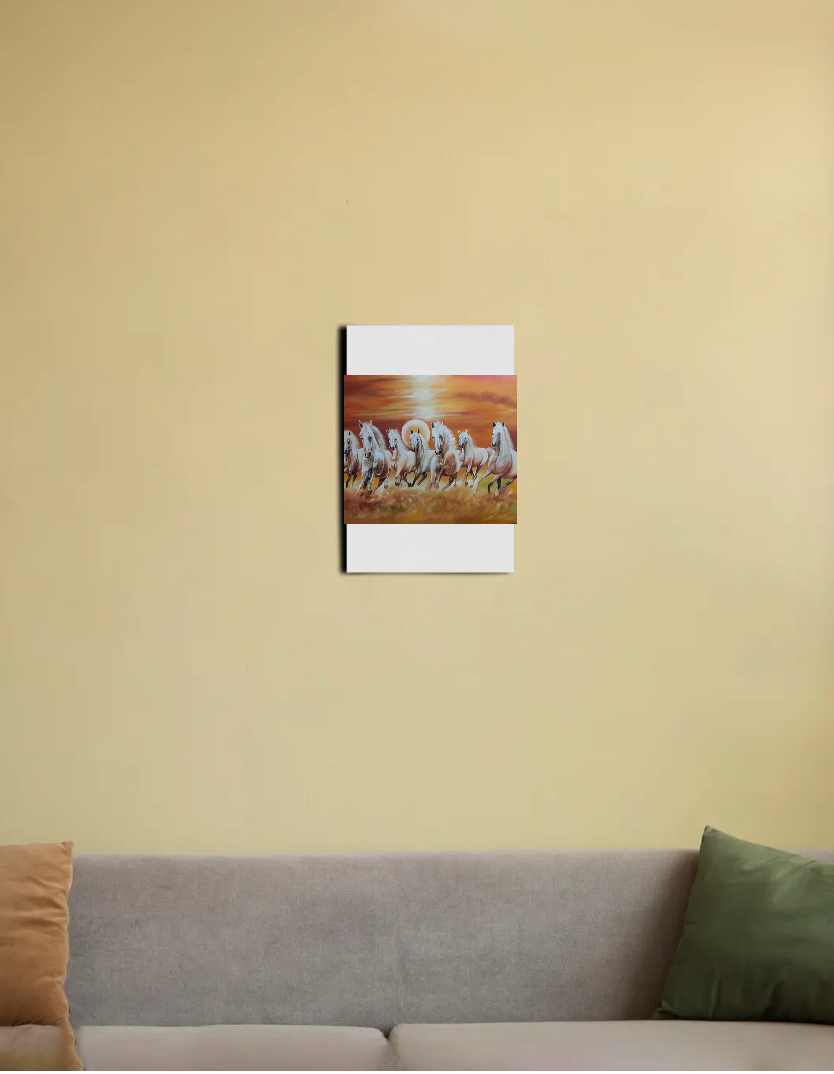 Seven horses 8"x12" Canvas Poster by @ridhima.art