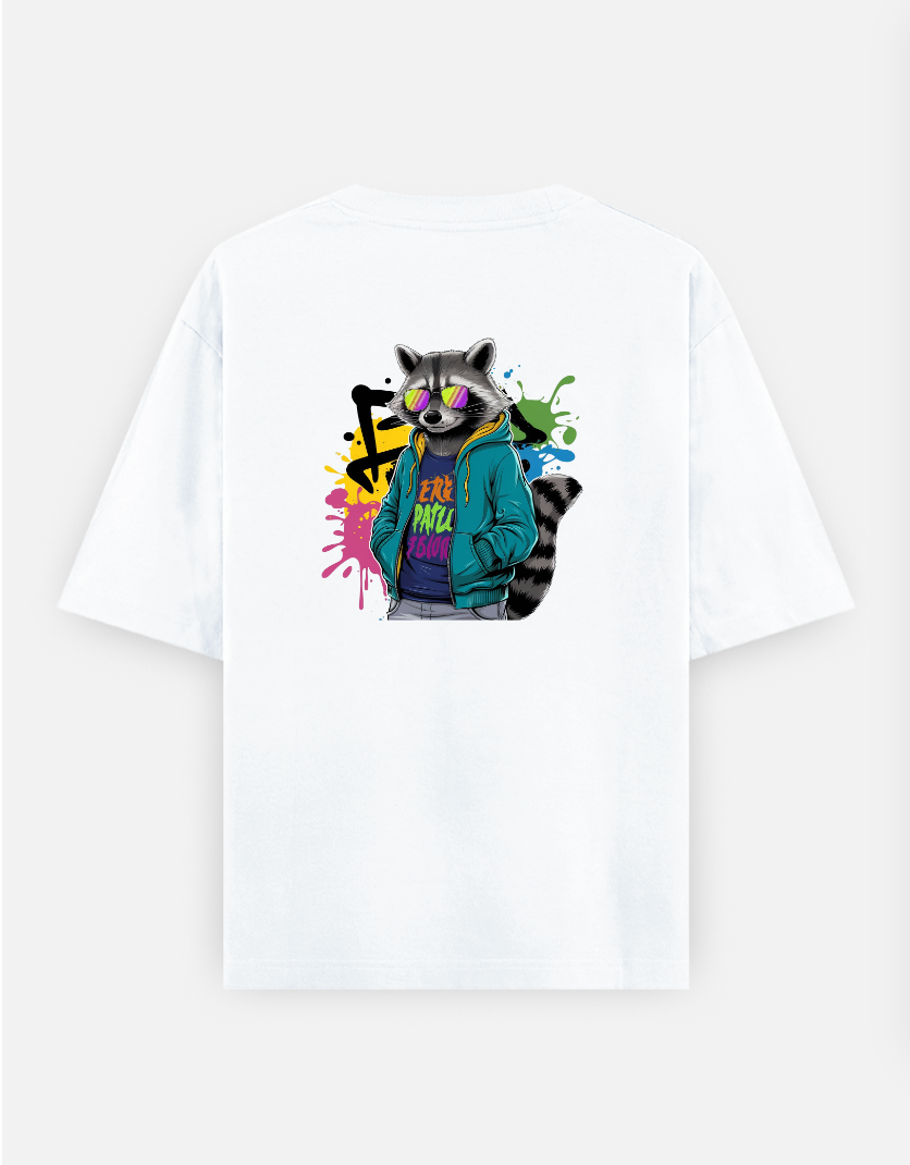 Patu a funny illustration - Men's women's t-shirts hoodie , Short-Sleeved T-Shirt with a Cool Print front and back ; Com Oversized T-shirt (Back print) by Kumar Thakur 