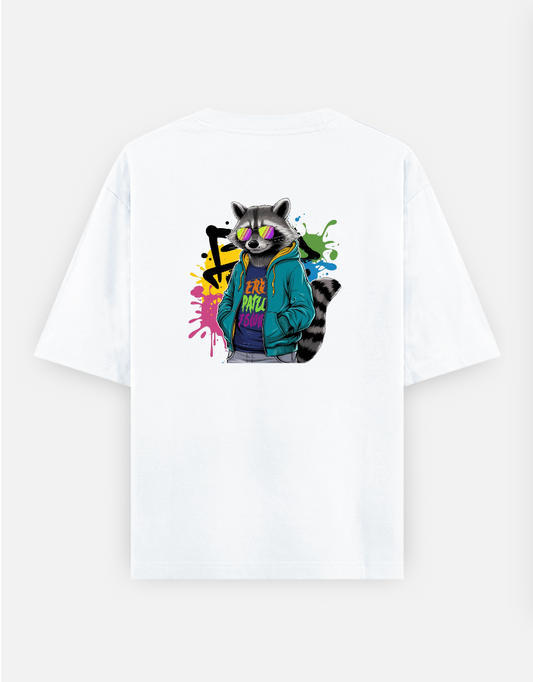 Patu a funny illustration - Men's women's t-shirts hoodie , Short-Sleeved T-Shirt with a Cool Print front and back ; Com Oversized T-shirt (Back print) by Kumar Thakur 
