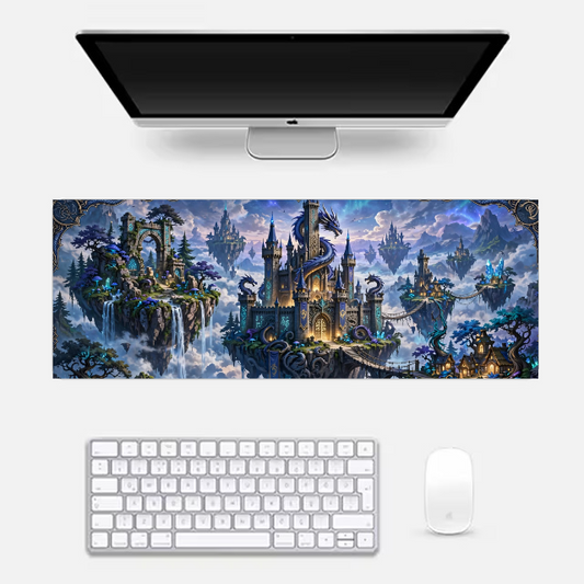 Floating Dragon Castle Gaming Pad Gaming Pad by @rd_digital_store