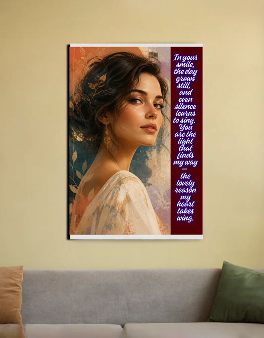 In your smile, the day grows still,   and even silence learns to sing.  "SMILE WOMAN" walldecor poster 20"x30" Canvas Poster by @ktart31