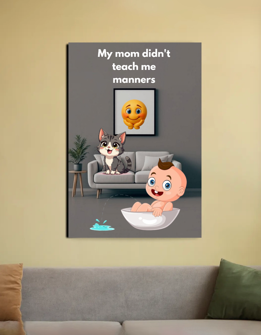 Manners? What are manners?  Just another Tuesday night.  This is what happens when you leave the little ones unsupervise 20"x30" Canvas Poster by @ktart31