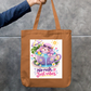 No Rush Just Vibes Cute Monster Teacup Zipper Tote Bag by @insightinspring
