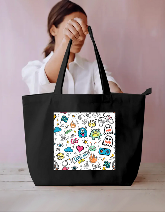 Doodle Tote Bag Everyday Large Tote Bag by @rd_digital_store