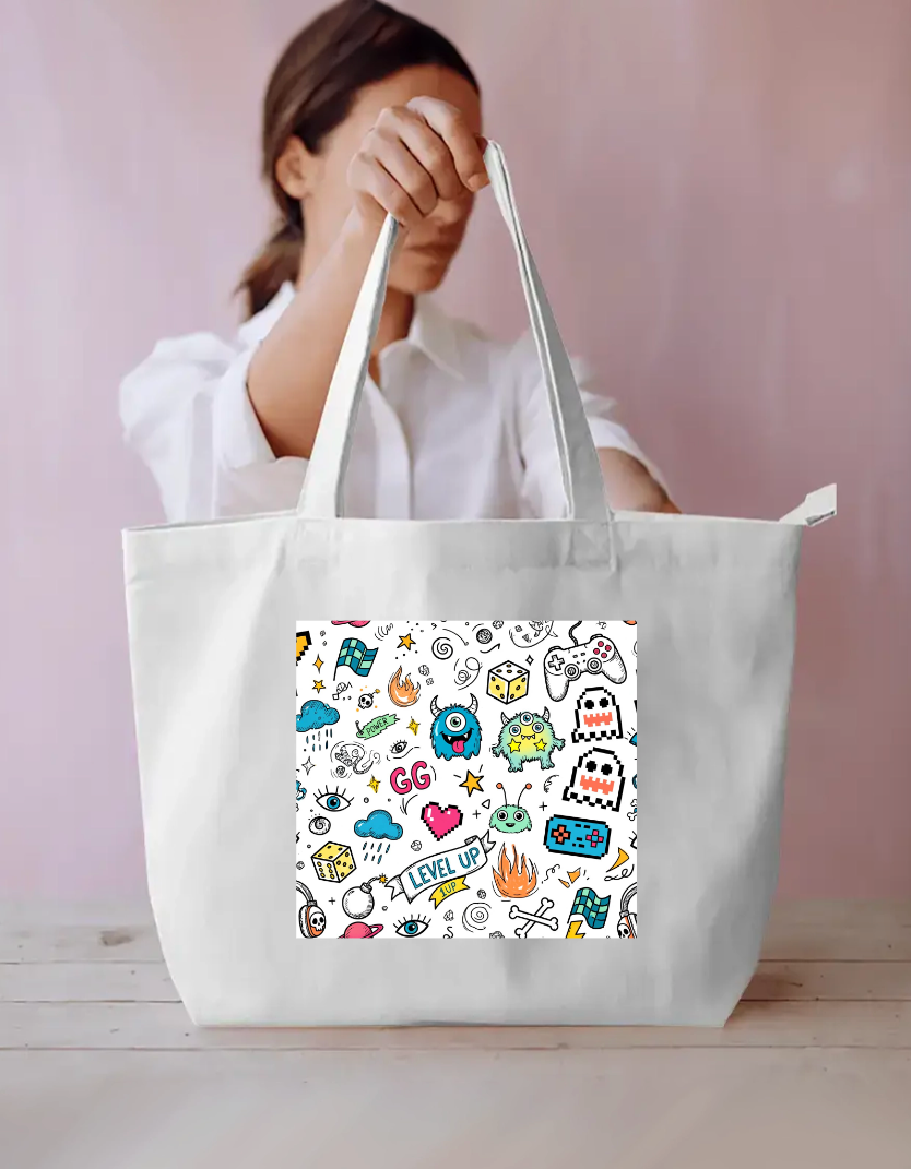 Doodle Tote Bag Everyday Large Tote Bag by @rd_digital_store