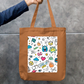Doodle Tote Bag Zipper Tote Bag by @rd_digital_store