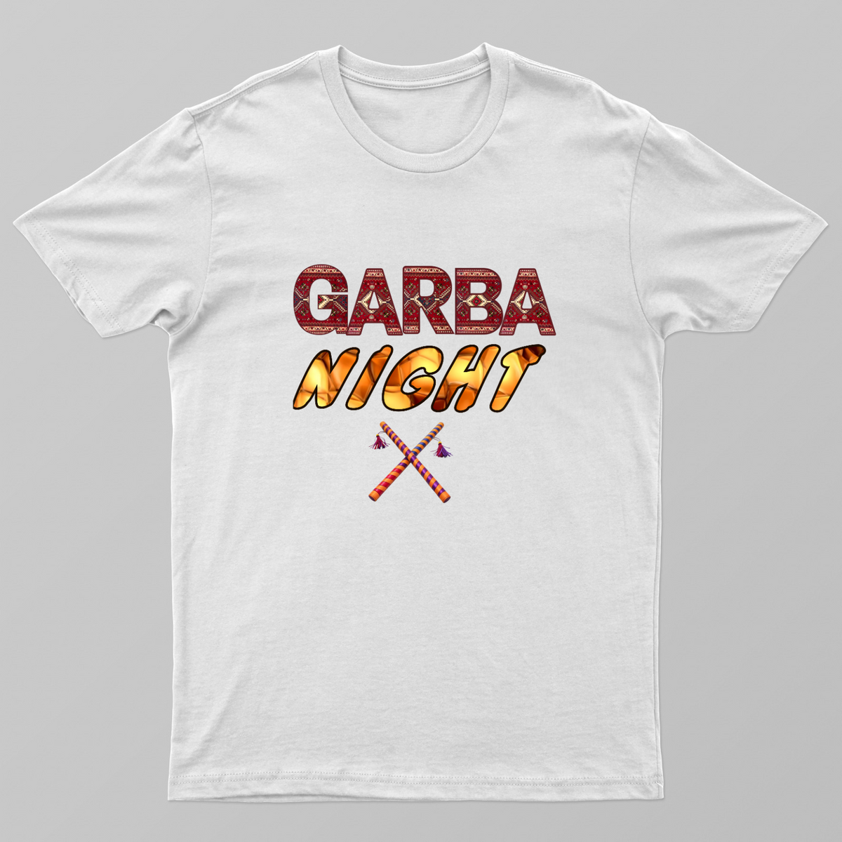 Garba Night for Navratri Durga Puja Dandiya Graphic Printed Cotton Boys & Girls Half Sleeves Tshirt Traditional T-Shirt Unisex T-shirt by @ktart31