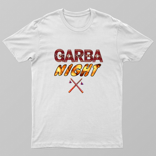 Garba Night for Navratri Durga Puja Dandiya Graphic Printed Cotton Boys & Girls Half Sleeves Tshirt Traditional T-Shirt Unisex T-shirt by @ktart31