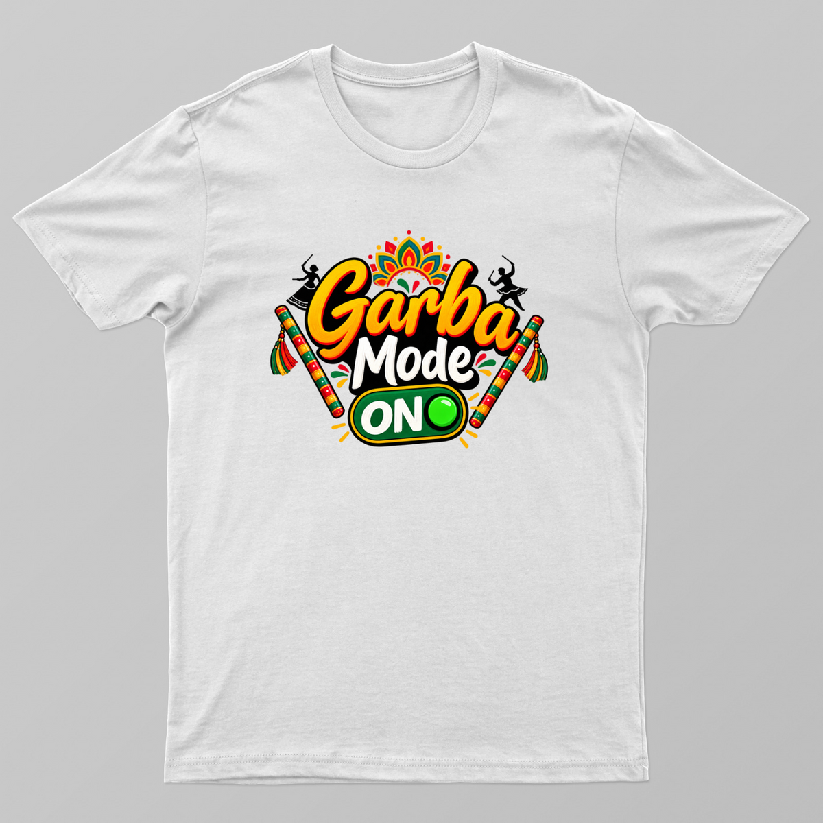 Garba mode for Navratri Durga Puja Dandiya Graphic Printed Cotton Boys & Girls Half Sleeves Tshirt Traditional T-Shirt . Unisex T-shirt by @ktart31