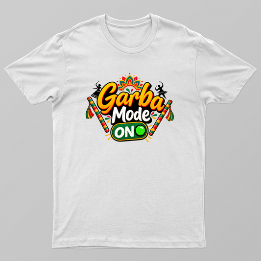 Garba mode for Navratri Durga Puja Dandiya Graphic Printed Cotton Boys & Girls Half Sleeves Tshirt Traditional T-Shirt . Unisex T-shirt by @ktart31