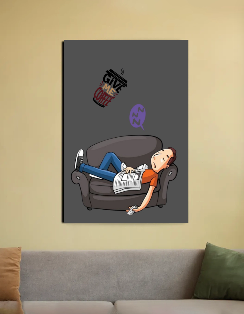 My spirit animal is a lazy person who desperately needs coffee. Tittle:- " Coffee is my superpower " Snooze button champ 20"x30" Canvas Poster by @ktart31