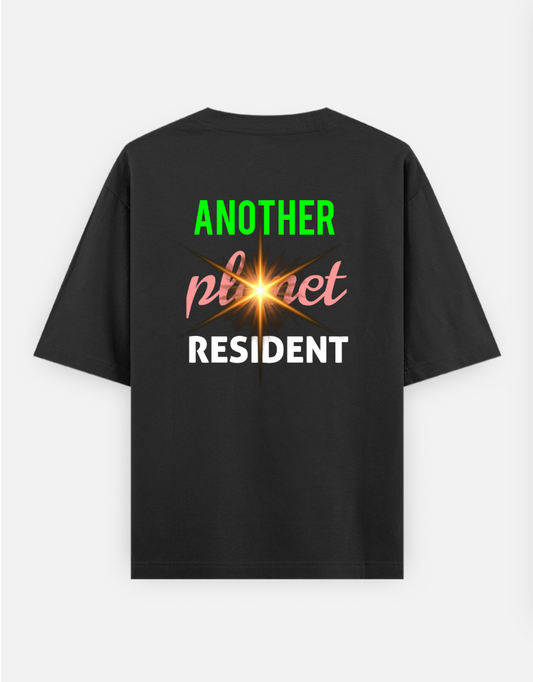 Journey to another planet Graphic Printed oversized black t-shirt Cotton fabric for youngsters & women's . Stylish Tshir Oversized T-shirt (Back print) by @ktart31