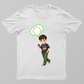 A cartoon boy is holding a phone and has a speech bubble above his head that says "pls disturb me I am free". Unisex T-shirt by @ktart31