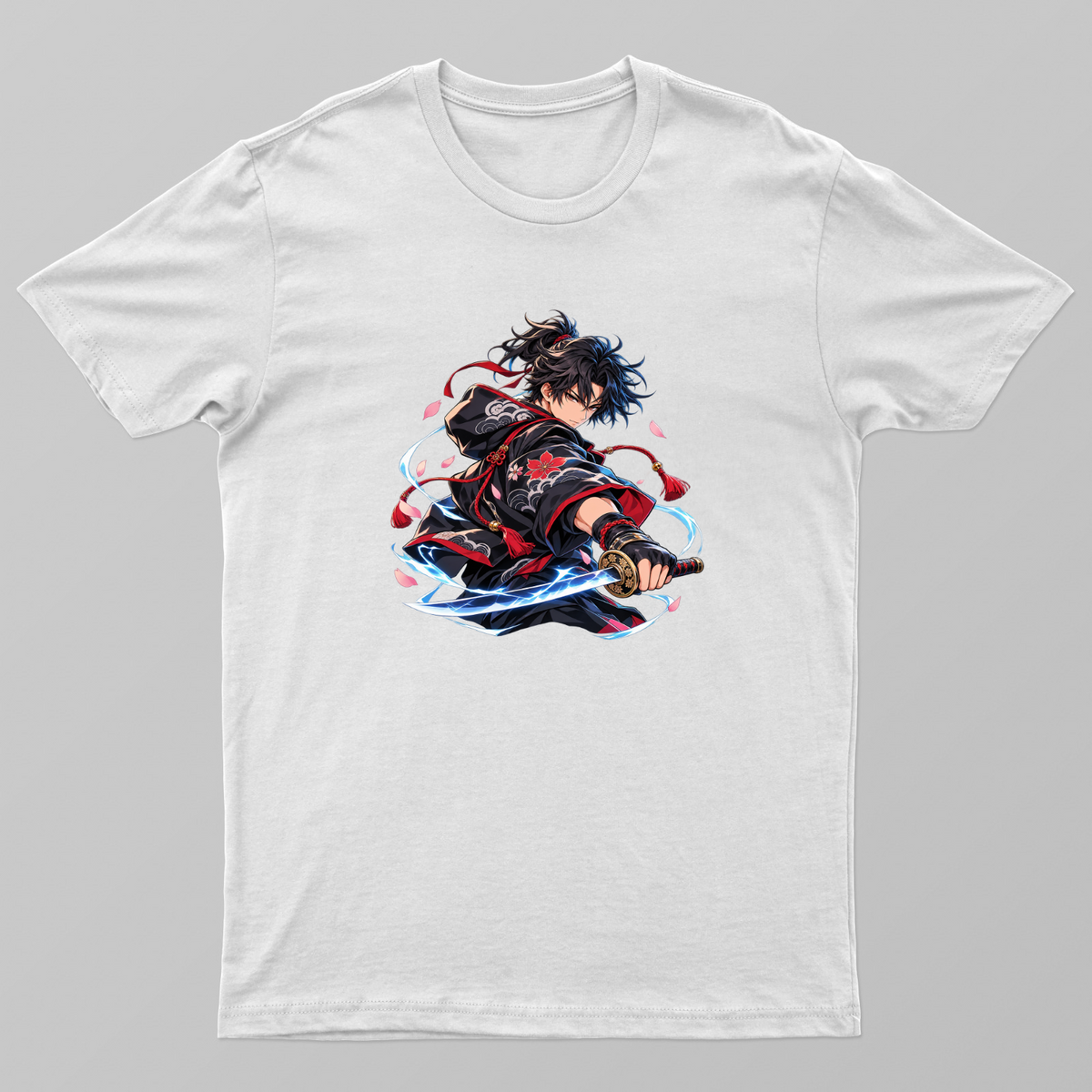 Azure Blade: Cherry Blossom Samurai Unisex T-shirt by @3designsanddataservices